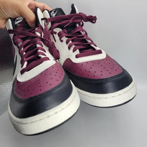 Nike Court Vision Men's Burgundy Black High-Top Sneakers US 10.5 DN 3577-600 - Picture 5 of 13